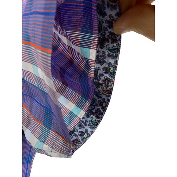 New 2XL Robert Graham Plaid Short Sleeve Button Shirt Contrast Trim NWOT 6515 - Picture 6 of 16